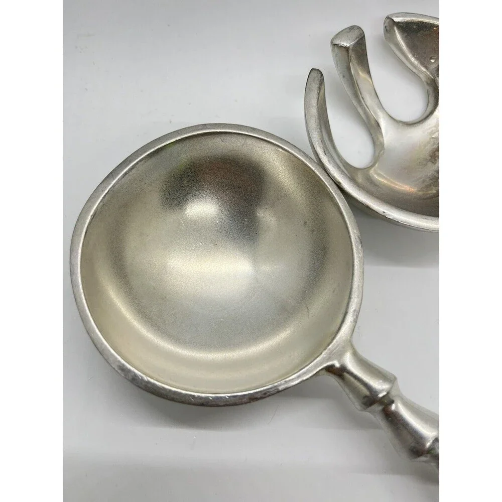 Deco aluminum Beaded SALAD SERVING Fork Spoon Silverware Serving Set 13